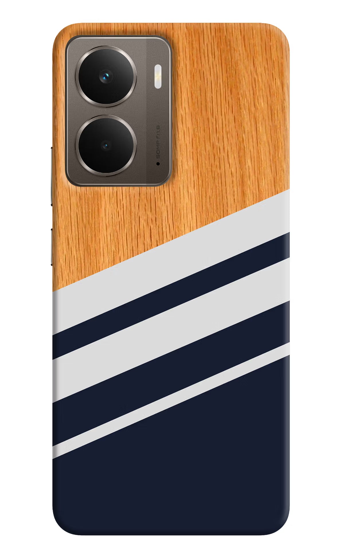 Blue and white wooden Realme P3 Back Cover