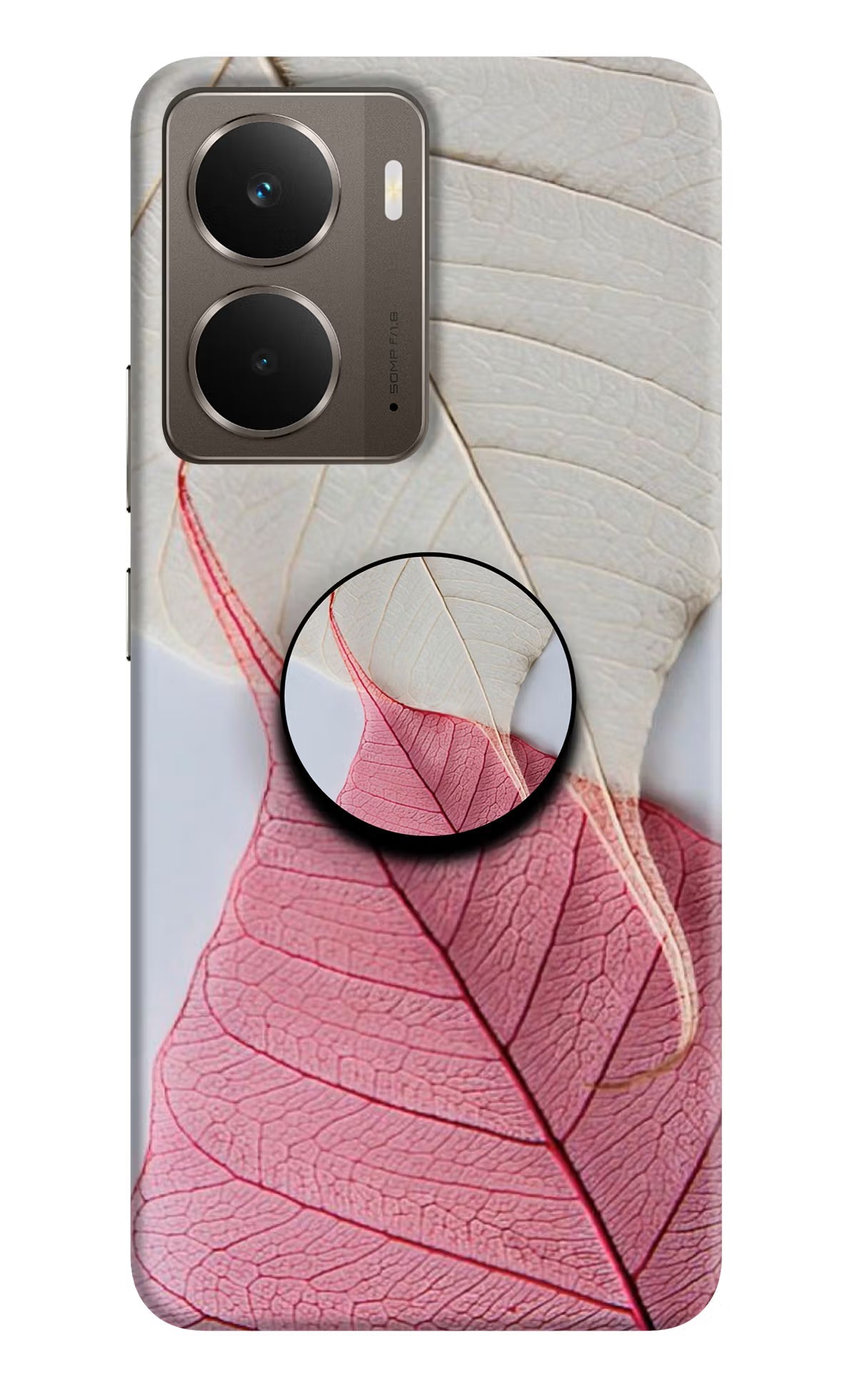 White Pink Leaf Realme P3 Pop Case