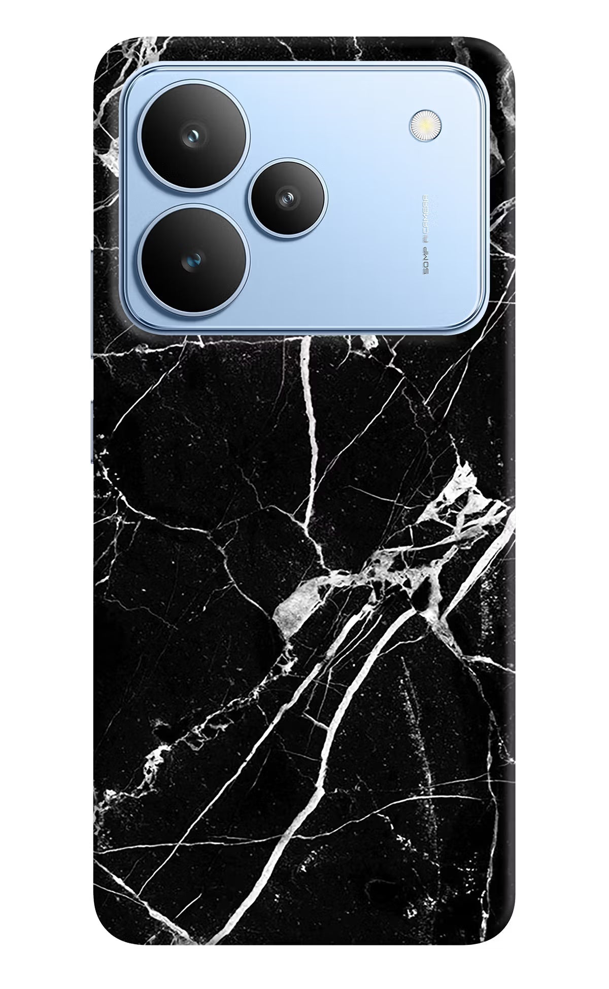 Black Marble Pattern Realme P4 Back Cover