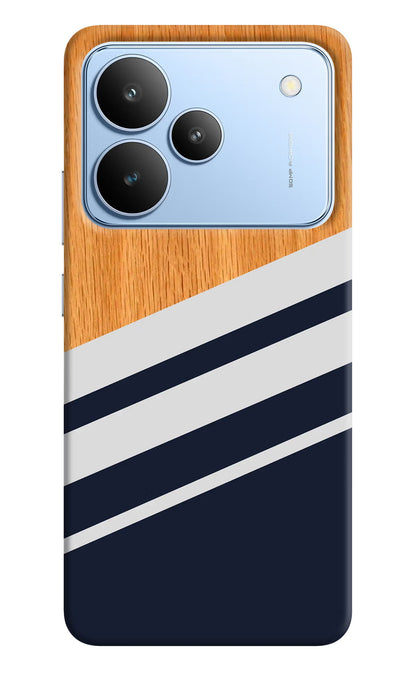 Blue and white wooden Realme P4 Back Cover