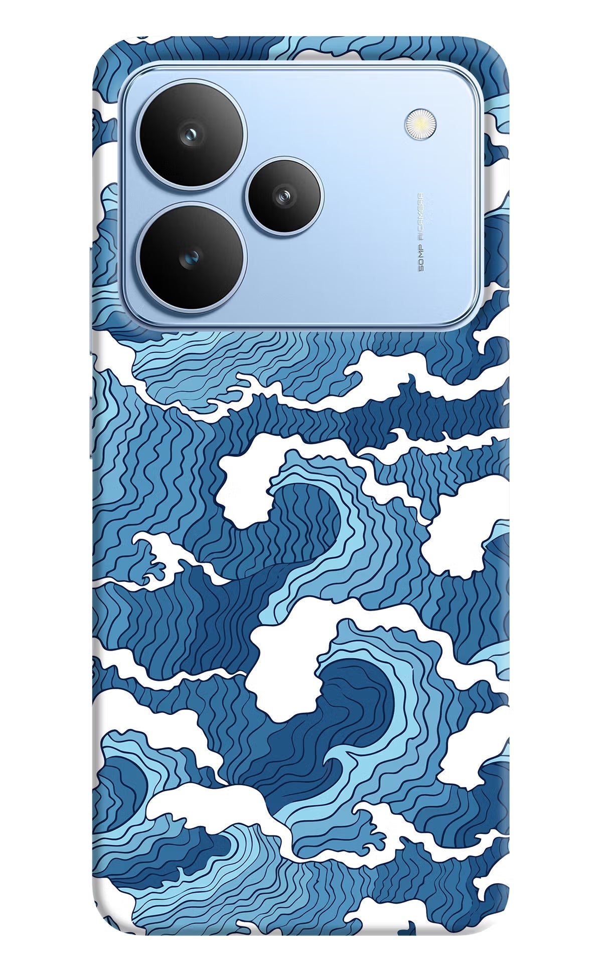 Blue Waves Realme P4 Back Cover