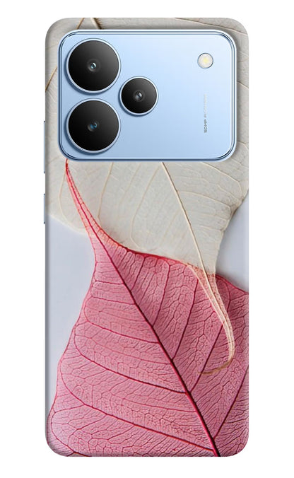 White Pink Leaf Realme P4 Back Cover