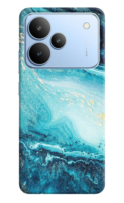 Blue Glitter Marble Realme P4 Back Cover
