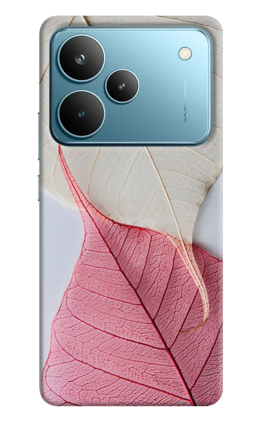White Pink Leaf Realme P4 Pro Back Cover