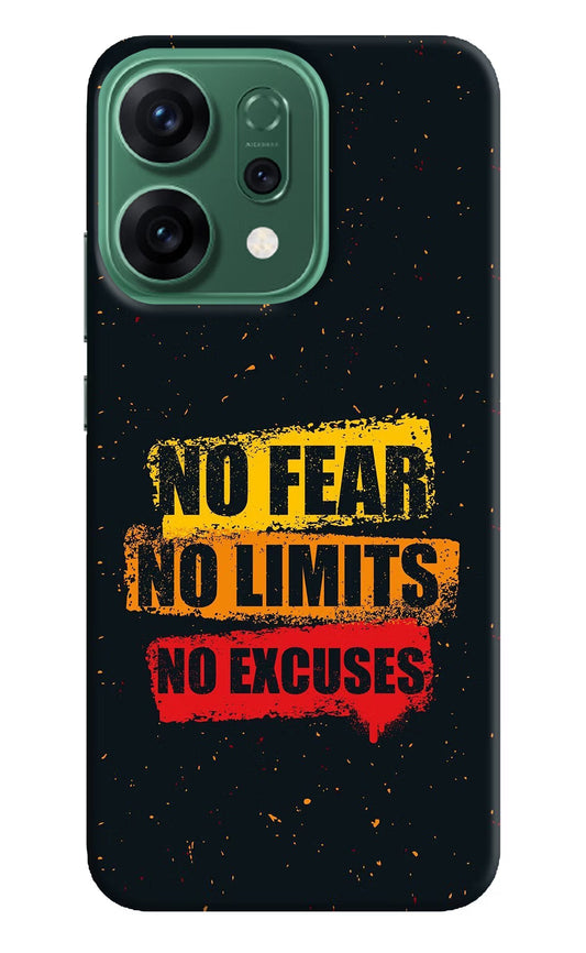 No Fear No Limits No Excuse Oppo Reno14 5G Back Cover