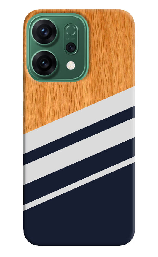 Blue and white wooden Oppo Reno14 5G Back Cover