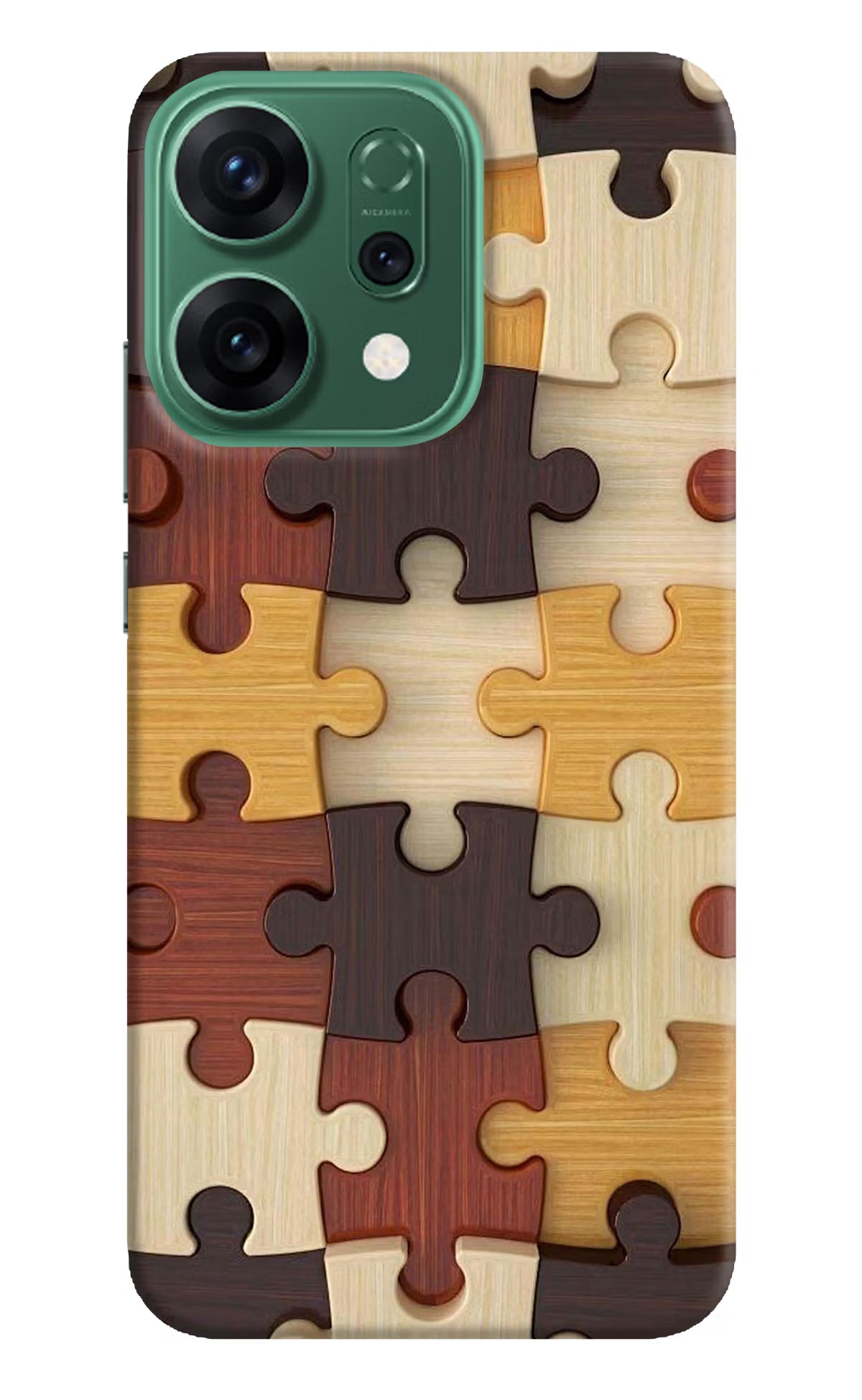 Wooden Puzzle Oppo Reno14 5G Back Cover