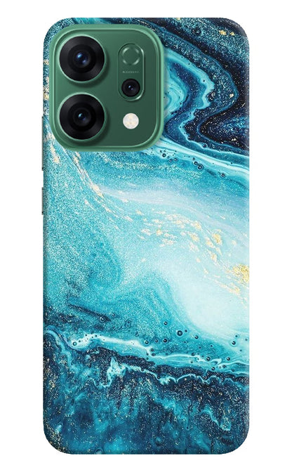 Blue Glitter Marble Oppo Reno14 5G Back Cover