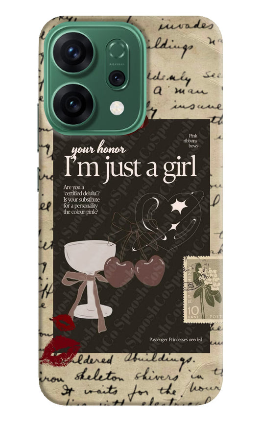 I am just a girl Oppo Reno14 5G Back Cover