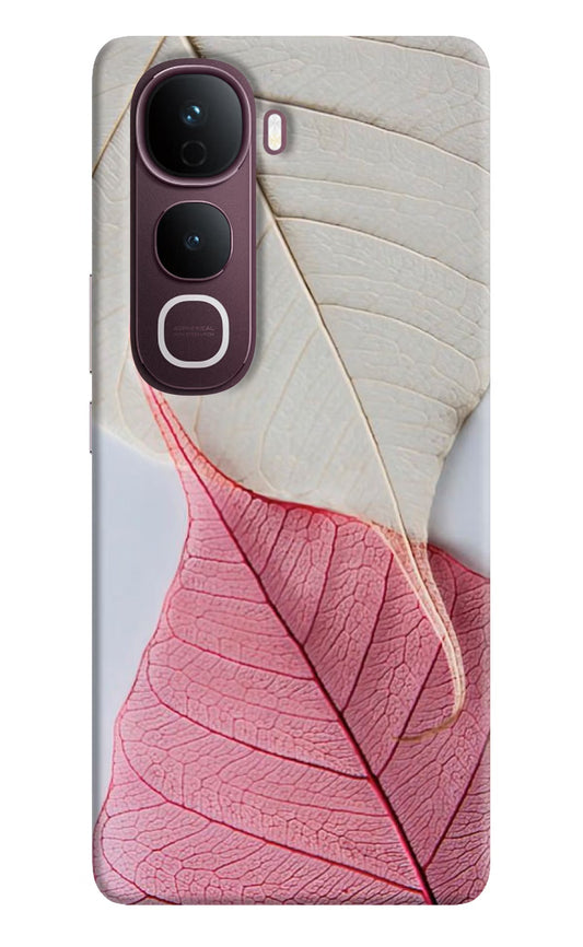 White Pink Leaf Vivo Y400 Pro 5G Back Cover