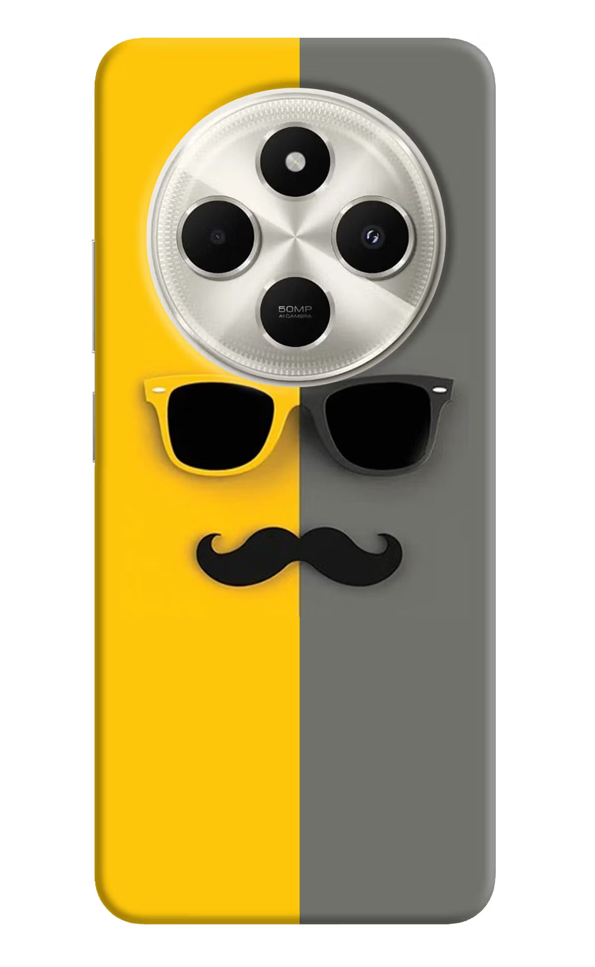 Sunglasses with Mustache Poco C75 5G Back Cover