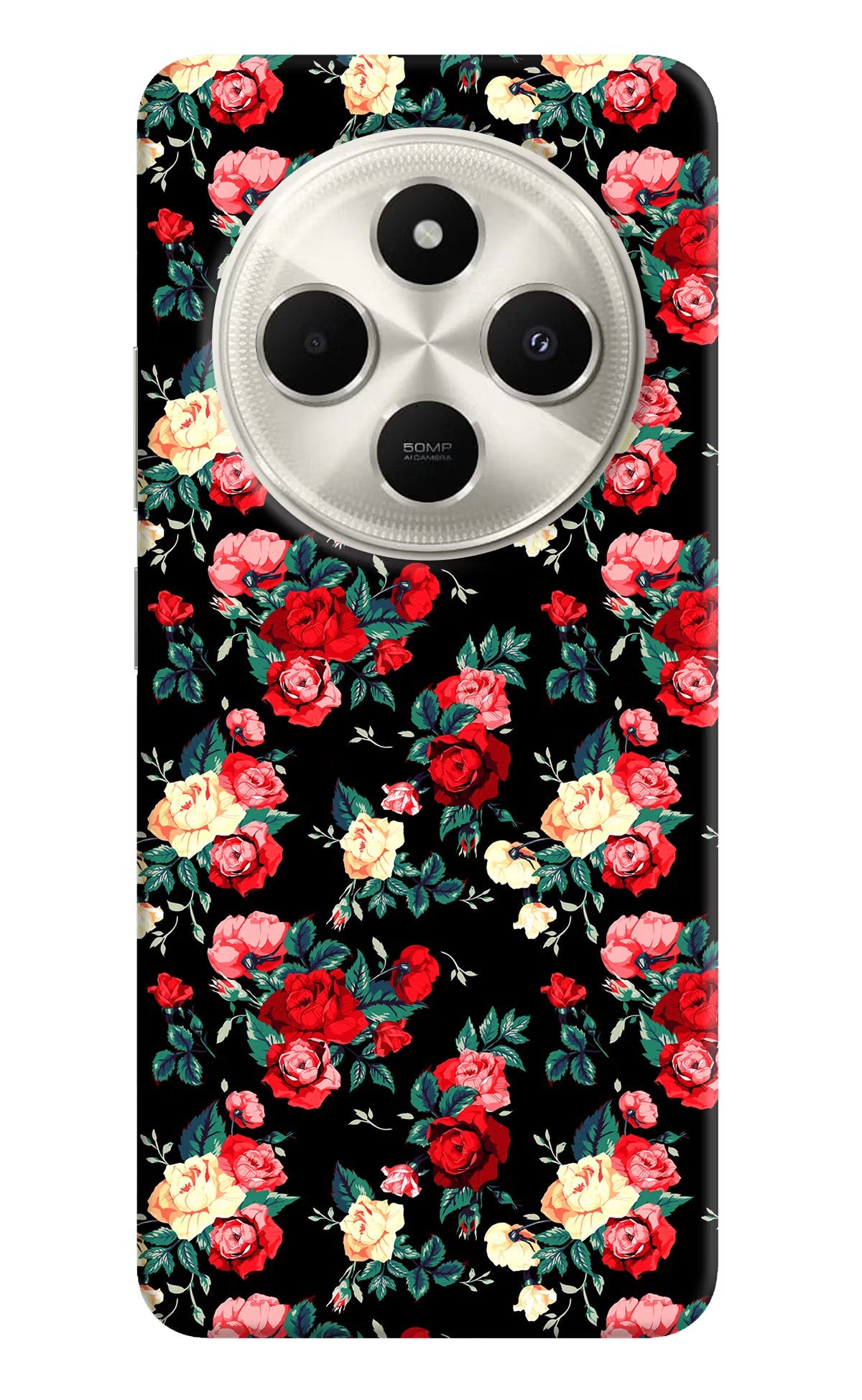 Rose Pattern Poco C75 5G Back Cover