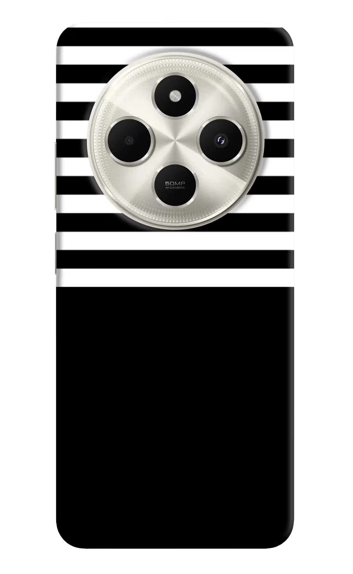 Black and White Print Poco C75 5G Back Cover