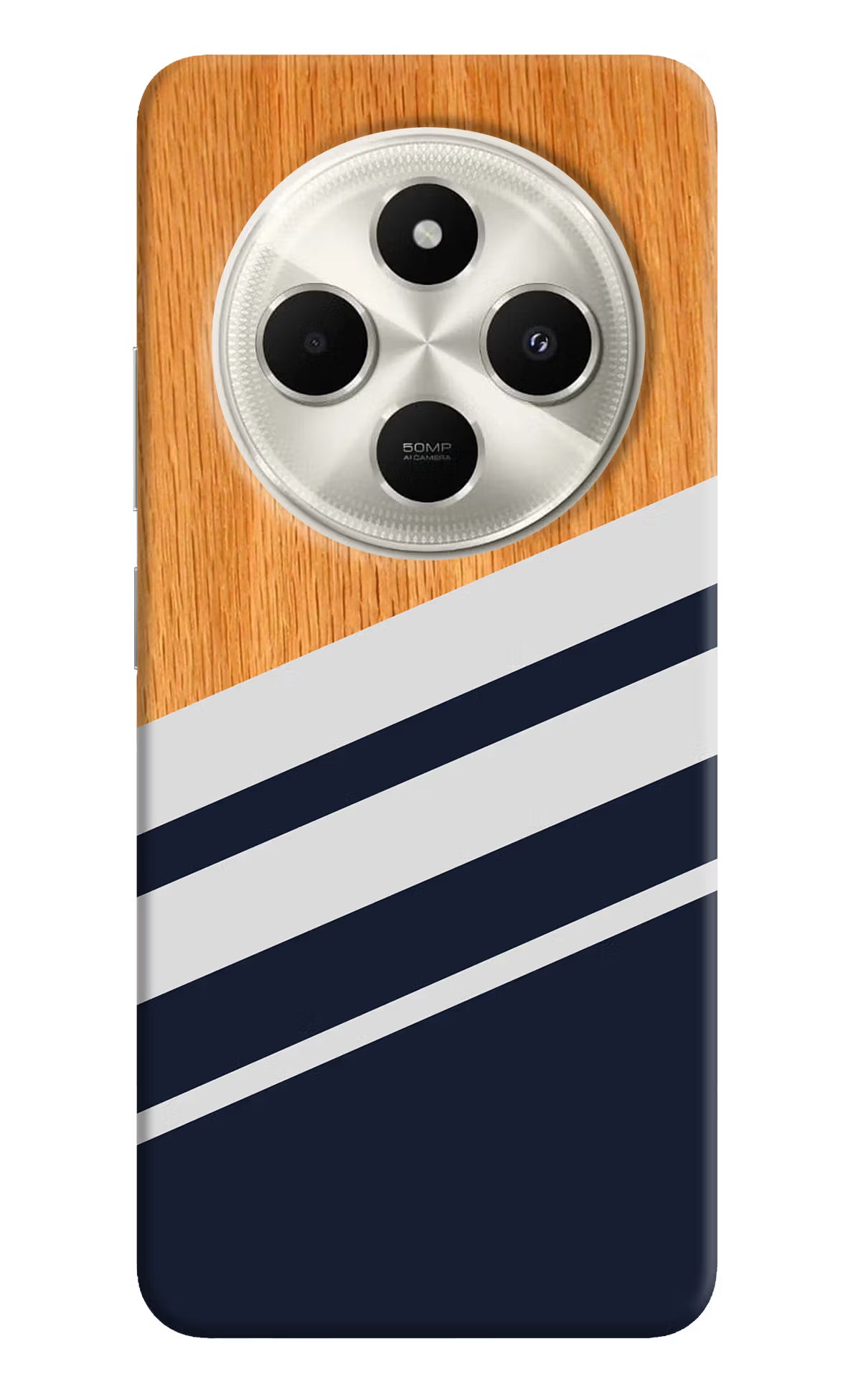 Blue and white wooden Poco C75 5G Back Cover