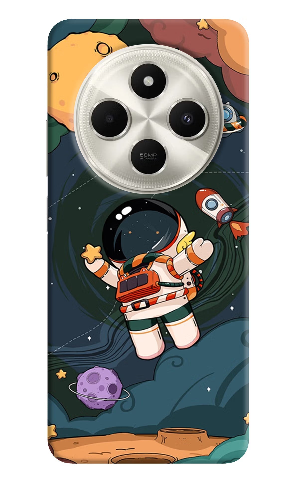 Cartoon Astronaut Poco C75 5G Back Cover