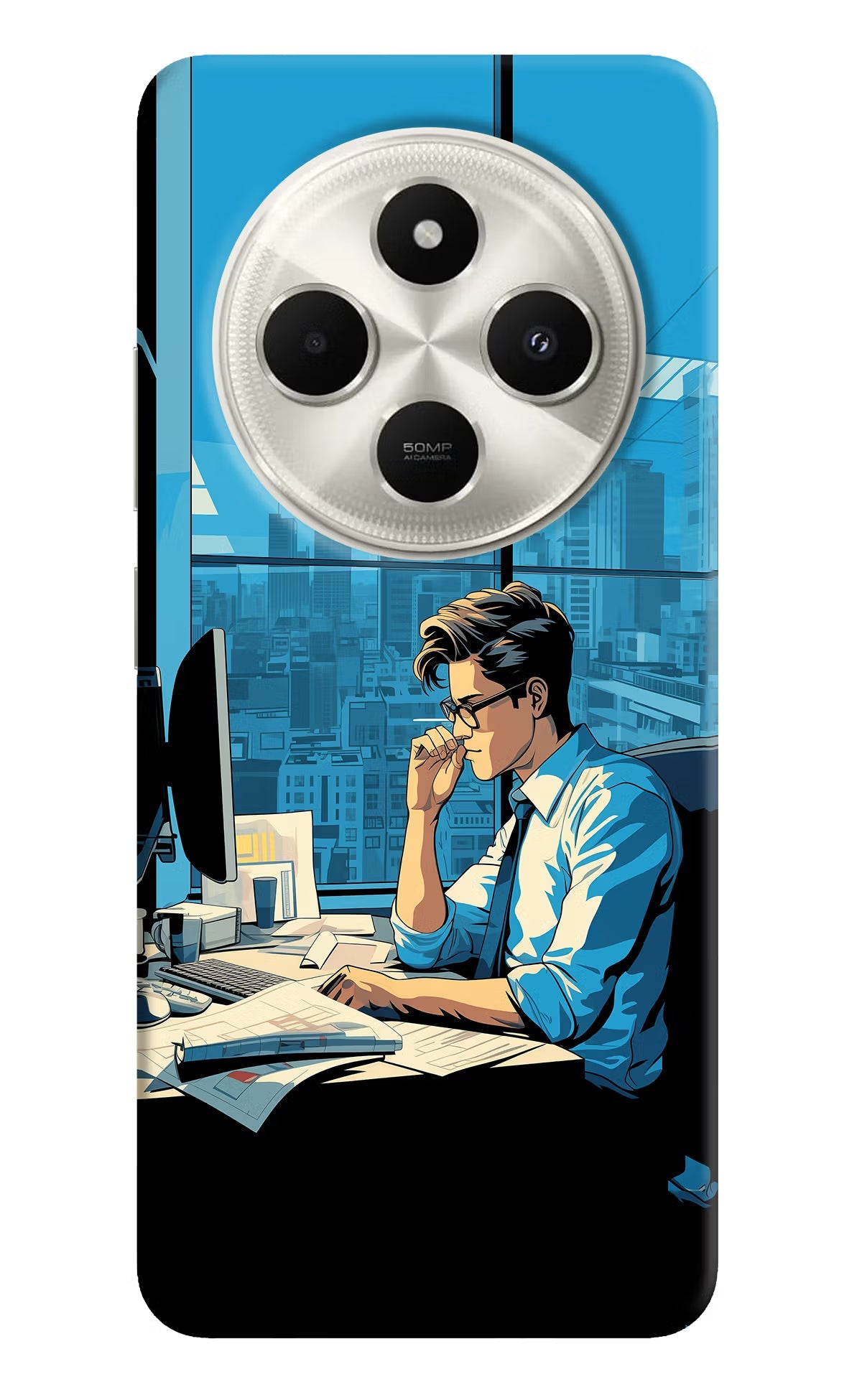 Focused Hustler (AI Generated) Poco C75 5G Back Cover
