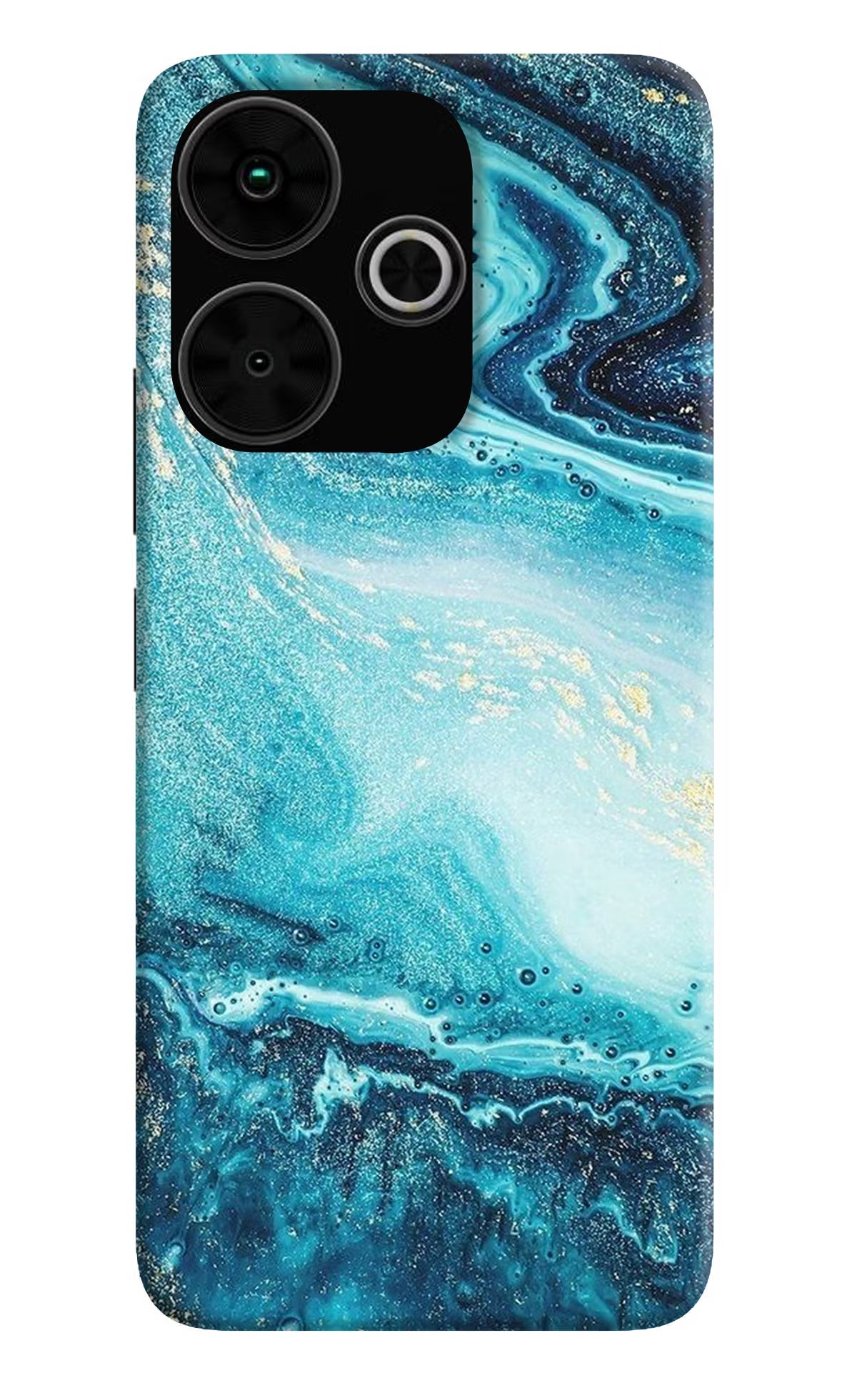 Blue Glitter Marble Poco M6 Plus 5G Back Cover