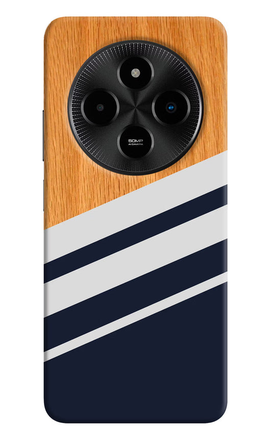 Blue and white wooden Poco M7 5G Back Cover