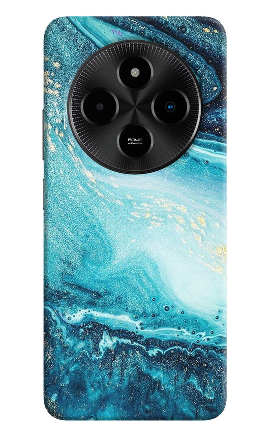 Blue Glitter Marble Poco M7 5G Back Cover