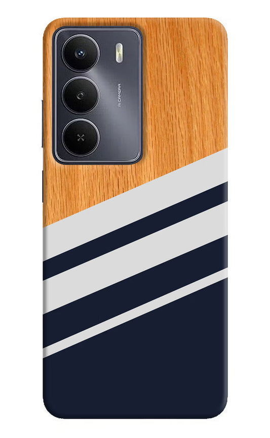 Blue and white wooden Realme Narzo 80 Lite 5G Back Cover