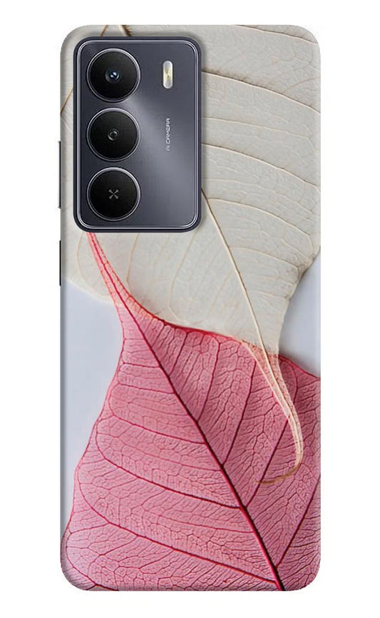 White Pink Leaf Realme Narzo 80 Lite 5G Back Cover
