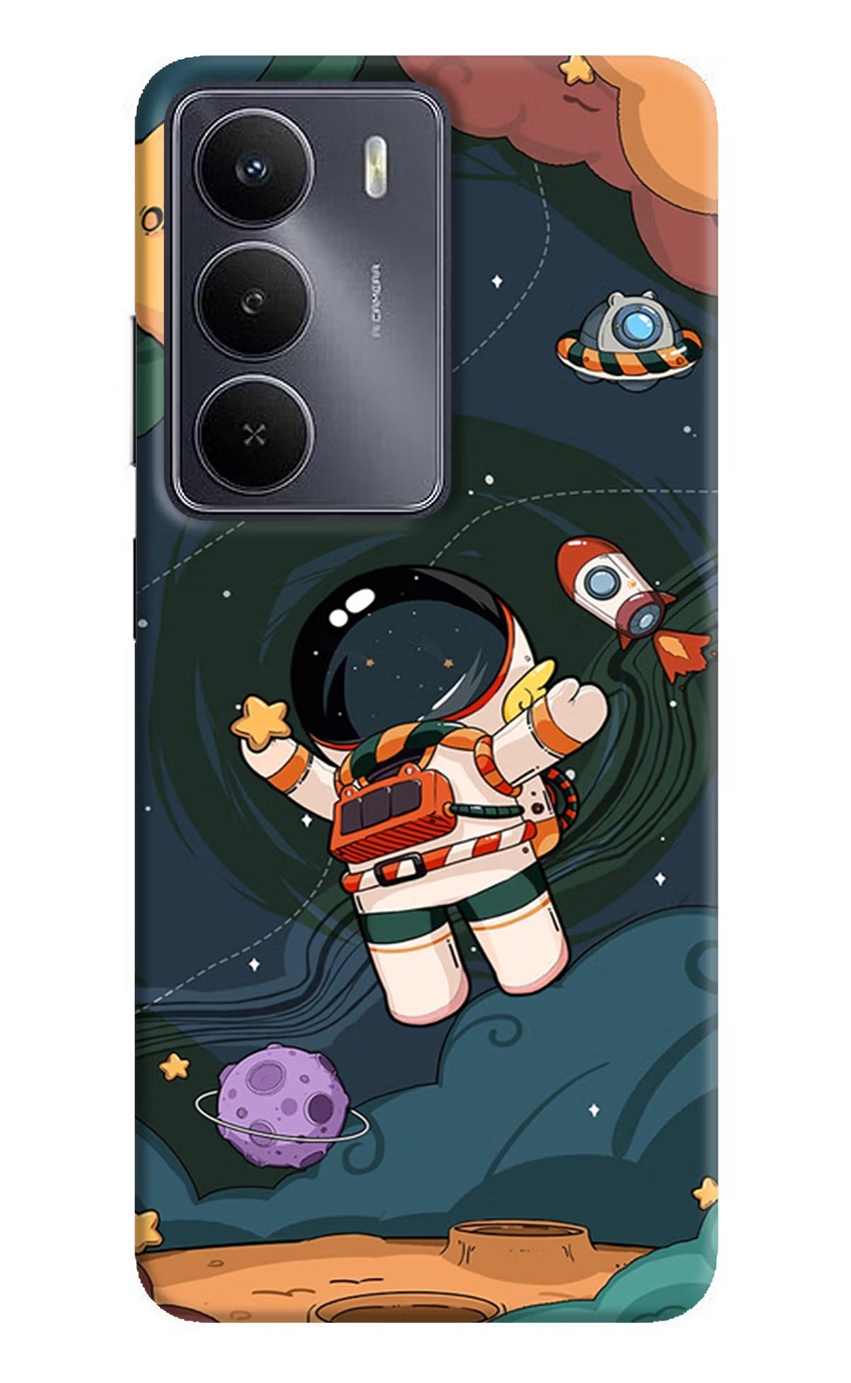 Cartoon Astronaut Realme Narzo 80 Lite 5G Back Cover