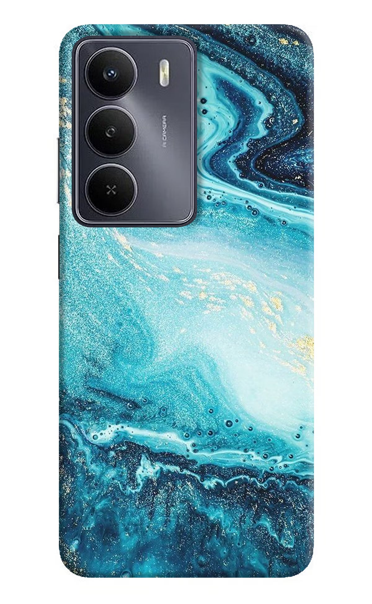 Blue Glitter Marble Realme Narzo 80 Lite 5G Back Cover