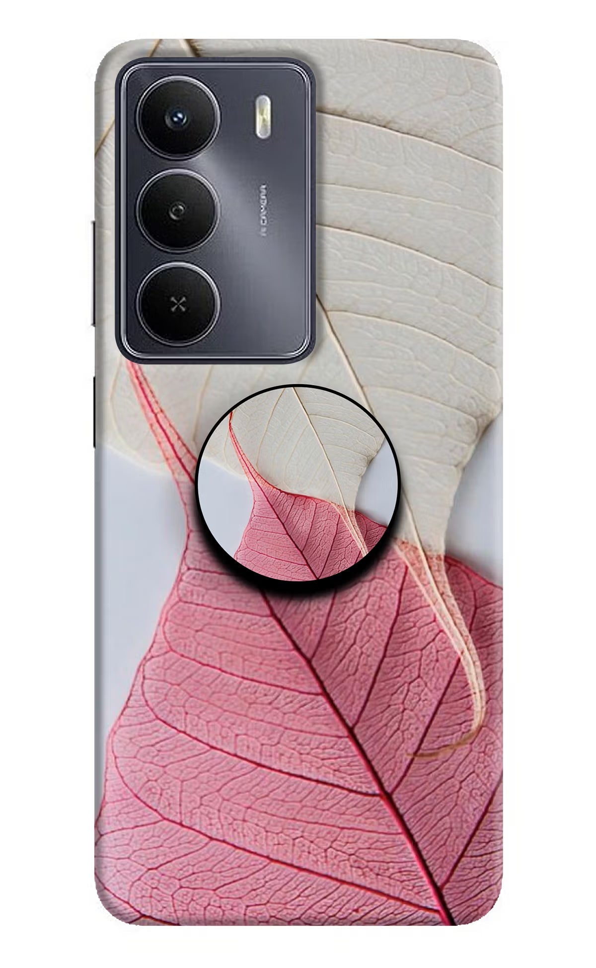White Pink Leaf Realme Narzo 80 Lite 5G Pop Case