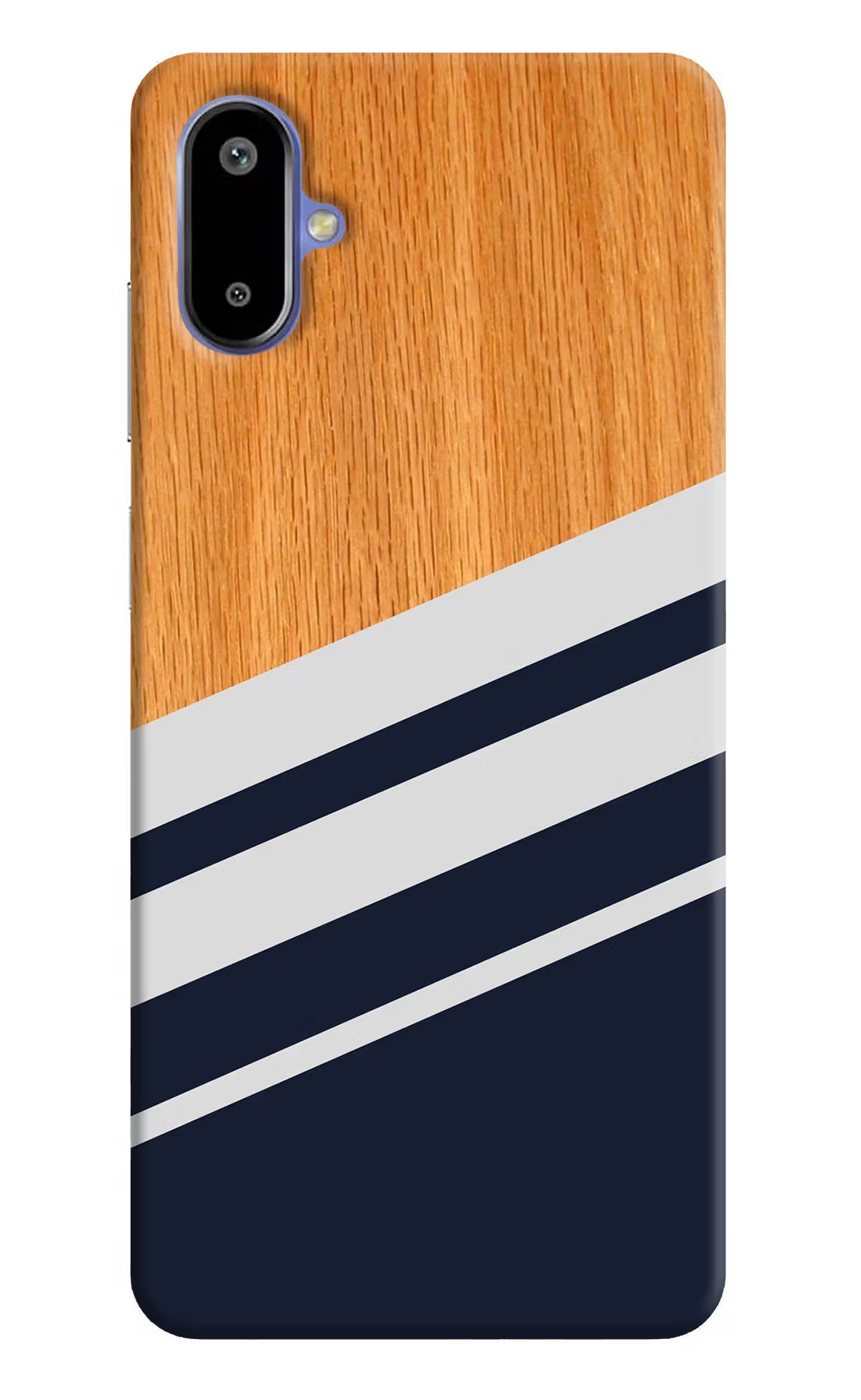 Blue and white wooden Samsung F06 5G Back Cover