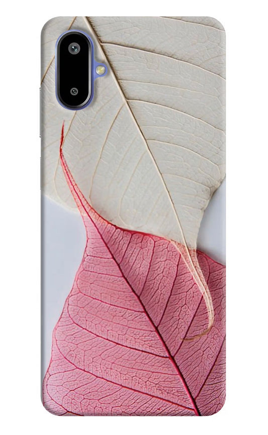 White Pink Leaf Samsung F06 5G Back Cover