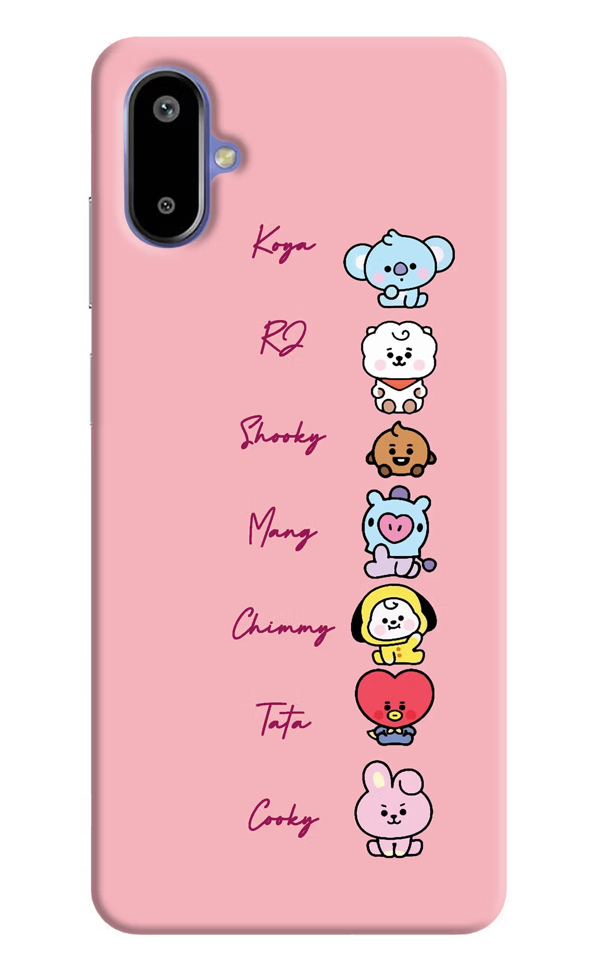 BTS names Samsung F06 5G Back Cover