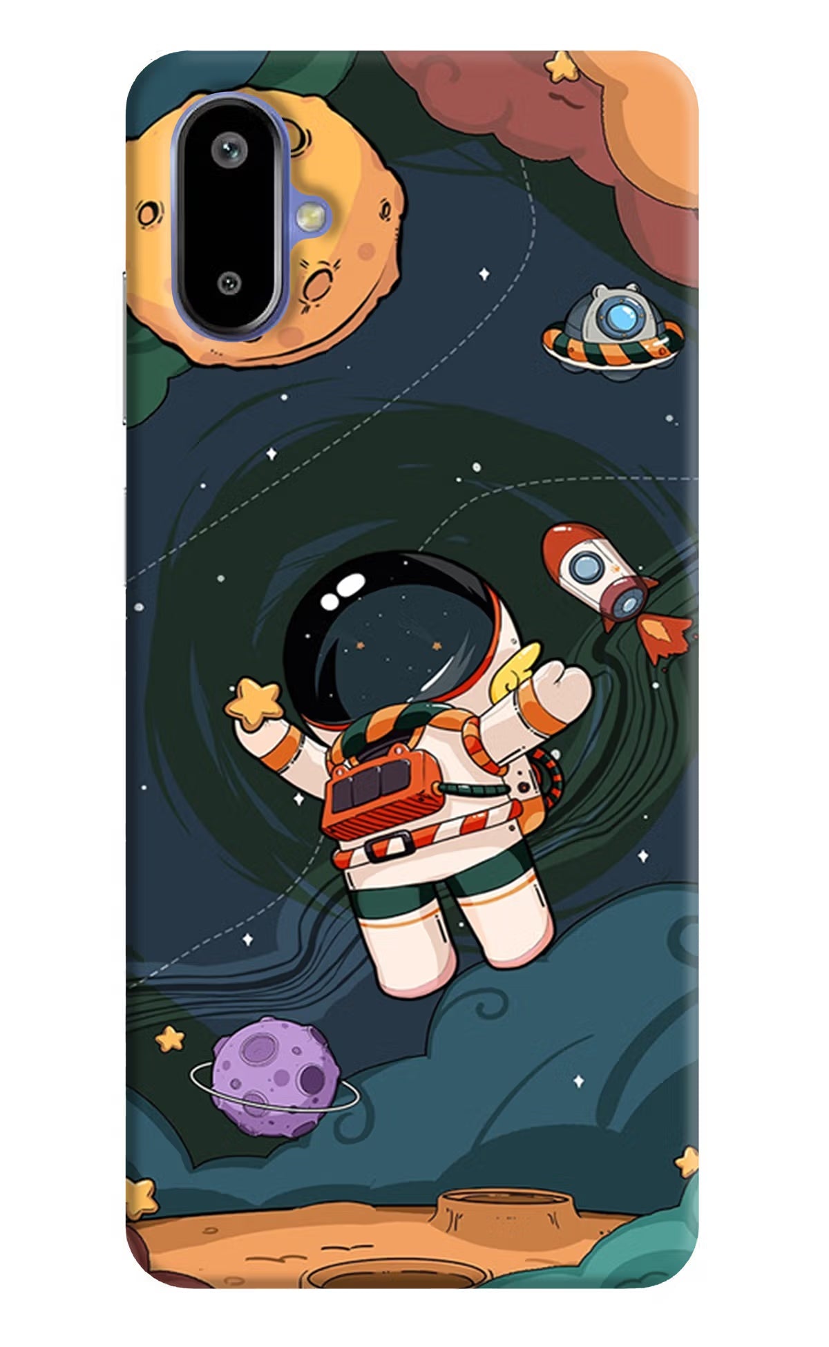 Cartoon Astronaut Samsung F06 5G Back Cover