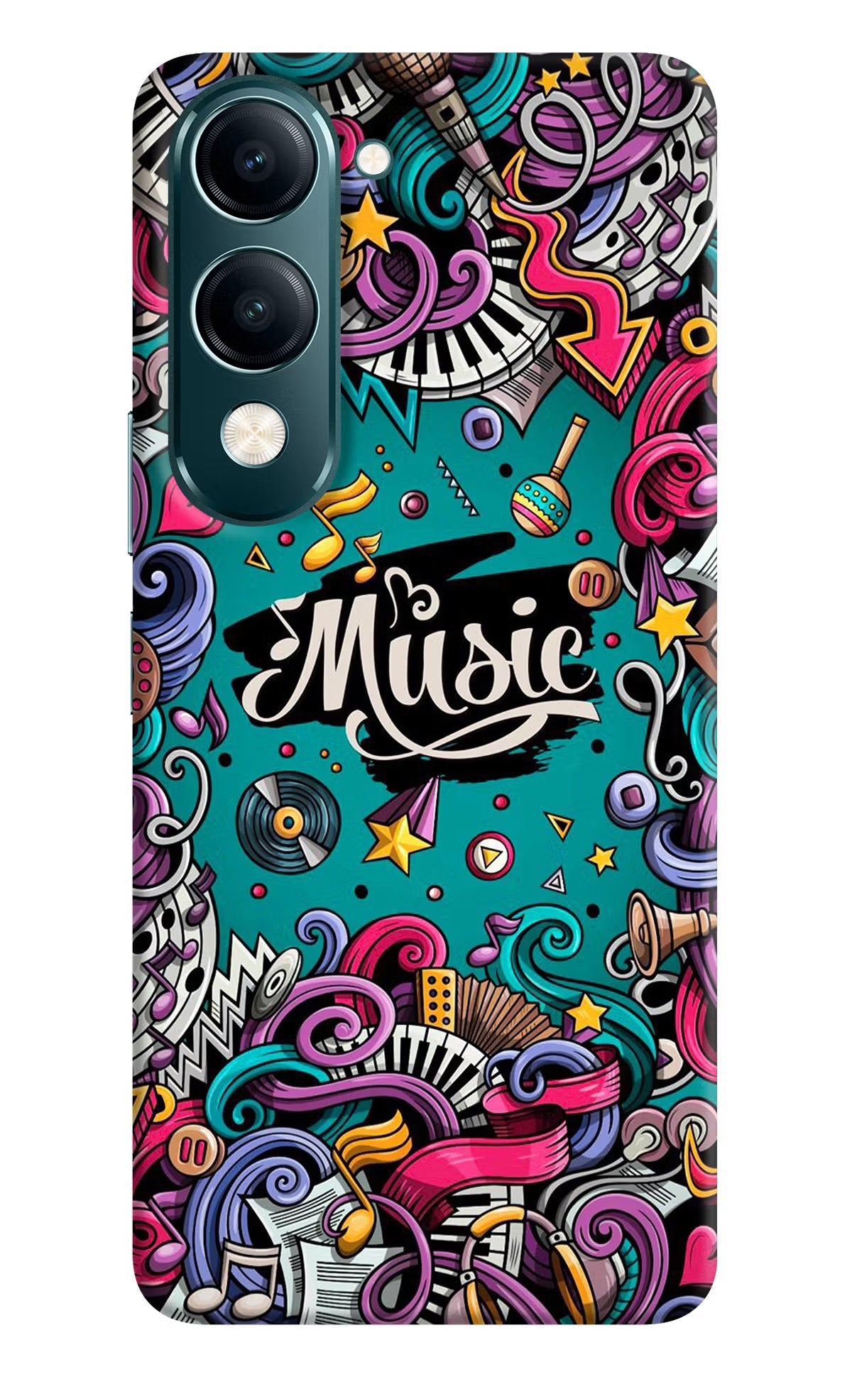 Music Graffiti Vivo Y19s 5G Back Cover