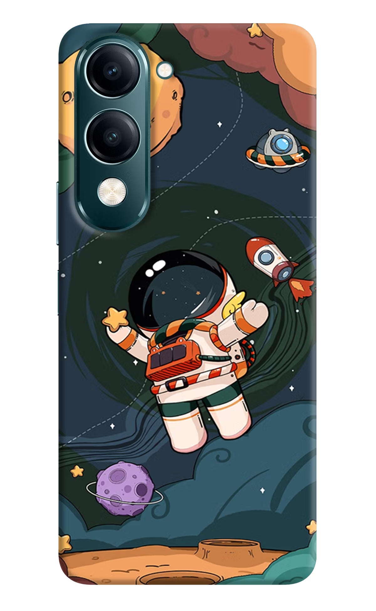 Cartoon Astronaut Vivo Y19s 5G Back Cover