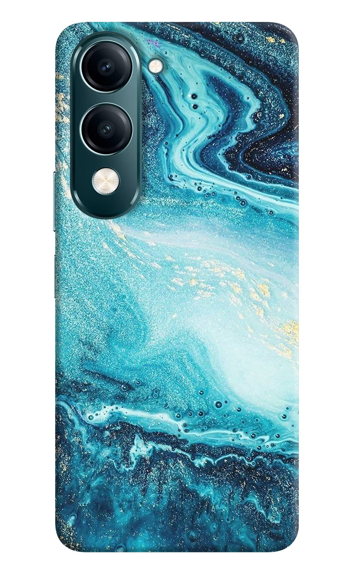 Blue Glitter Marble Vivo Y19s 5G Back Cover