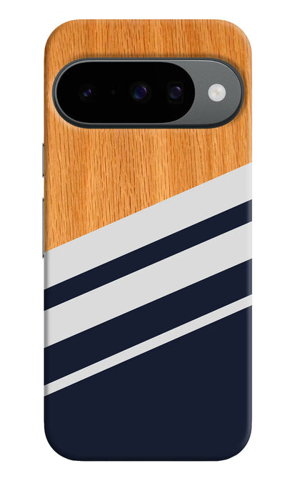 Blue and white wooden Google Pixel 10 Back Cover