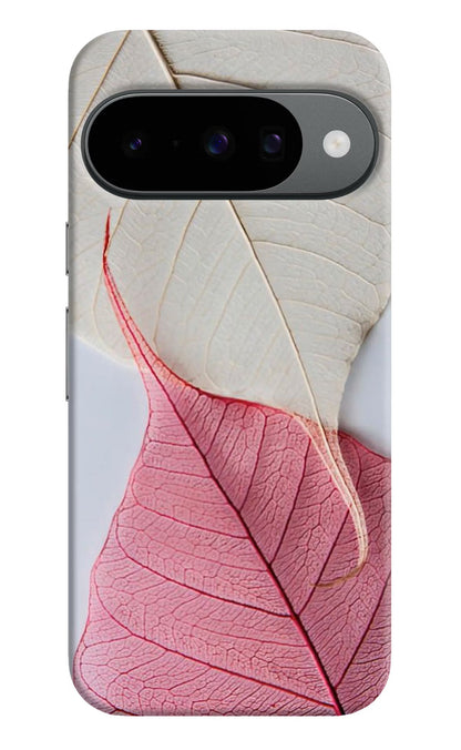 White Pink Leaf Google Pixel 10 Back Cover