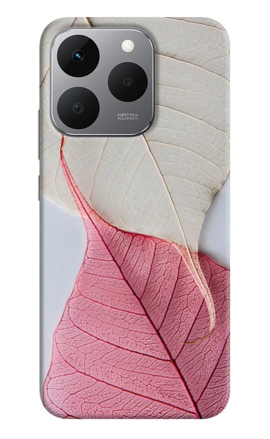 White Pink Leaf Realme 15T 5G Back Cover