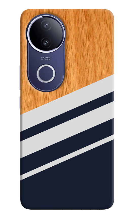 Blue and white wooden Vivo V50e 5G Back Cover