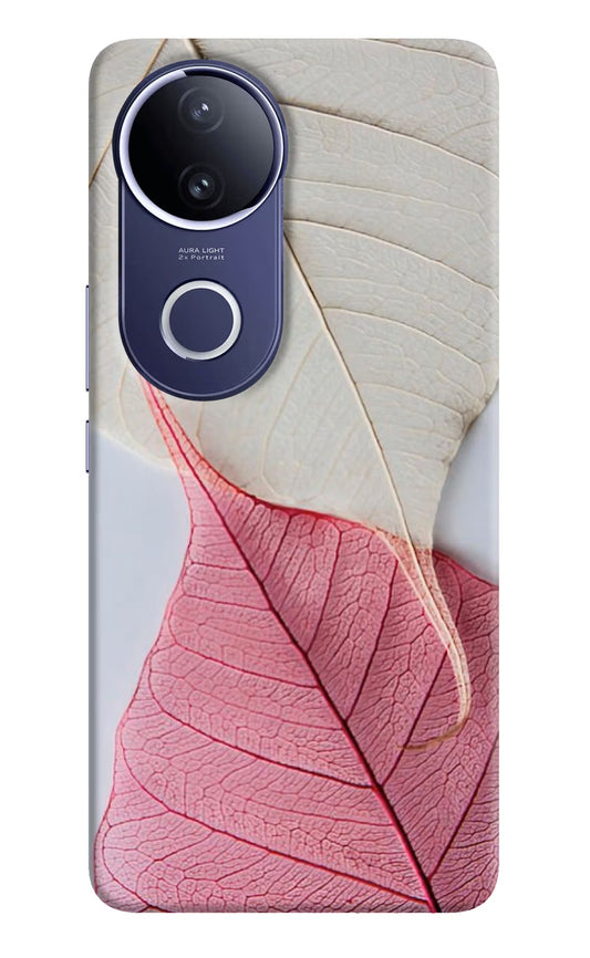 White Pink Leaf Vivo V50e 5G Back Cover