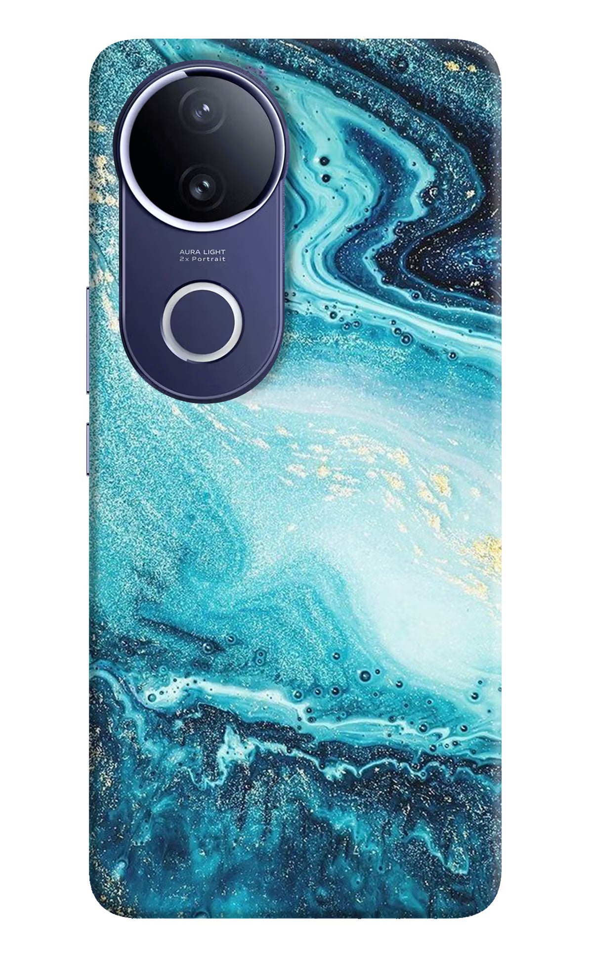 Blue Glitter Marble Vivo V50e 5G Back Cover