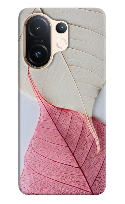 White Pink Leaf Vivo T4 Pro 5G Back Cover