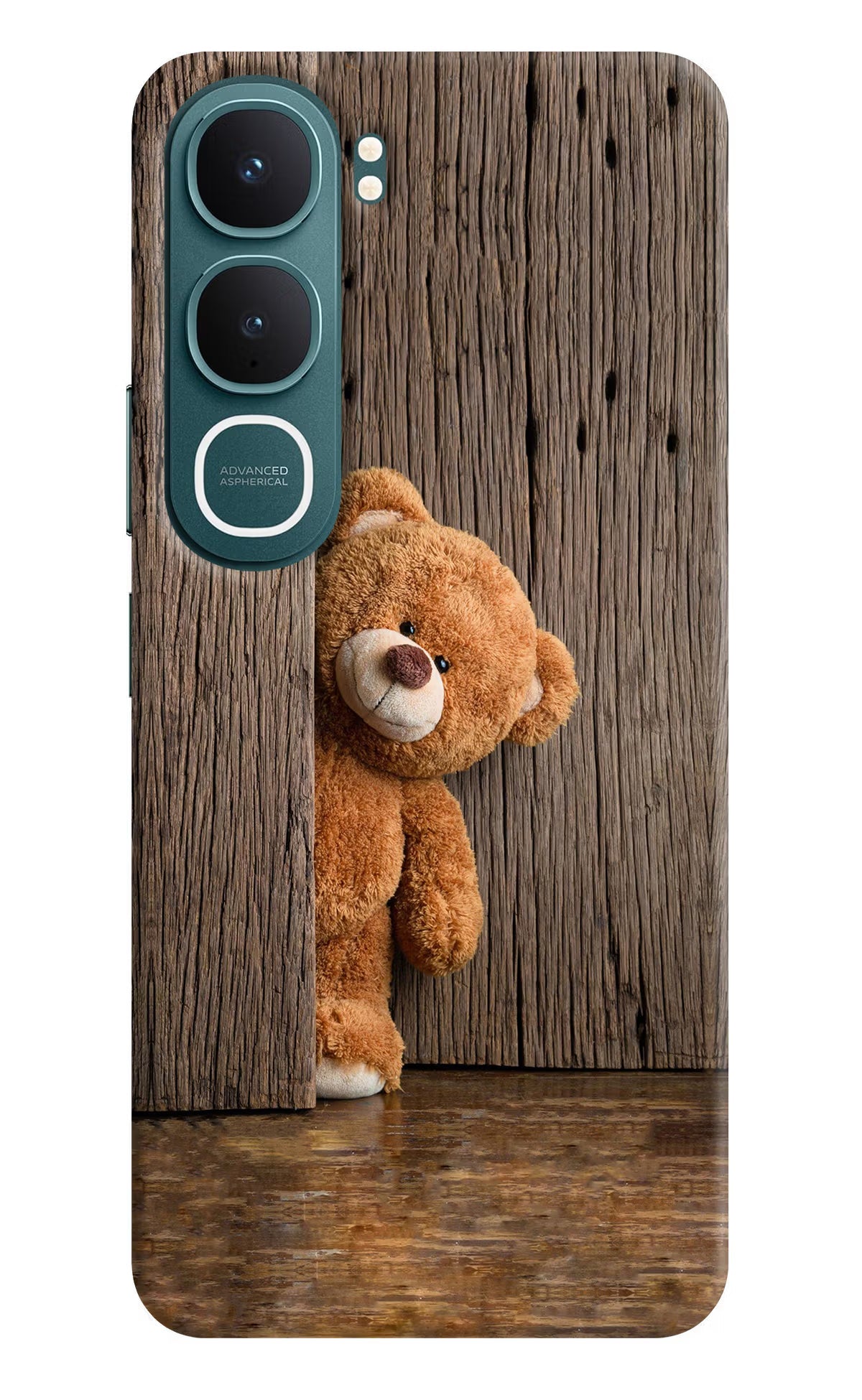 Teddy Wooden Vivo Y31 5G Back Cover Hard Case - Hello Swanky