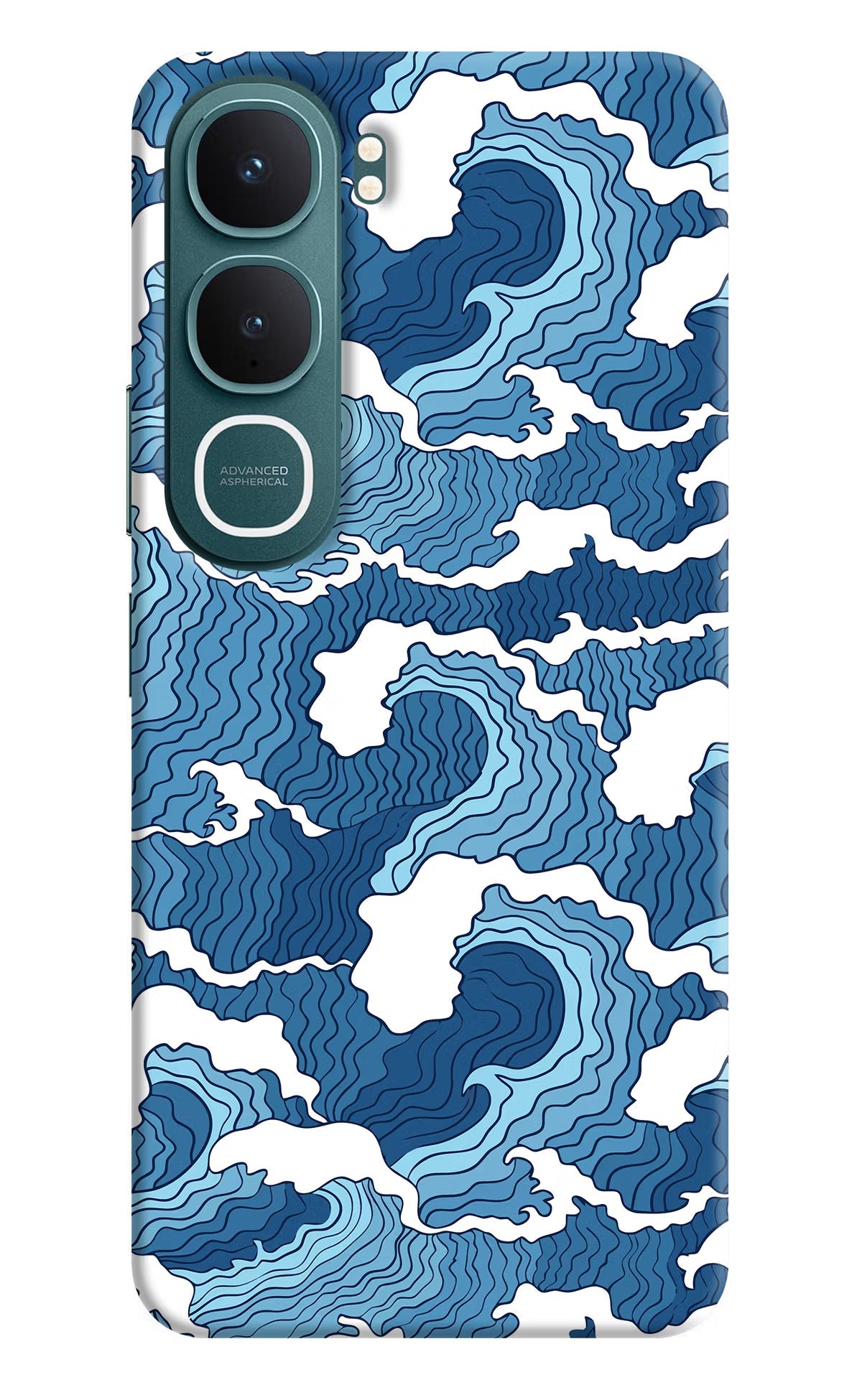 Blue Waves Vivo Y31 5G Back Cover Hard Case - Hello Swanky