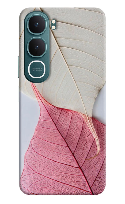 White Pink Leaf Vivo Y31 5G Back Cover Hard Case - Hello Swanky