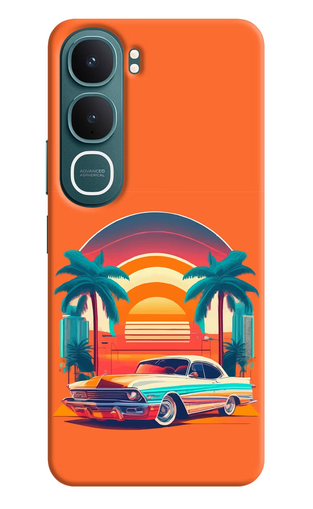 Palm Drive 80s Vivo Y31 5G Back Cover Hard Case - Hello Swanky