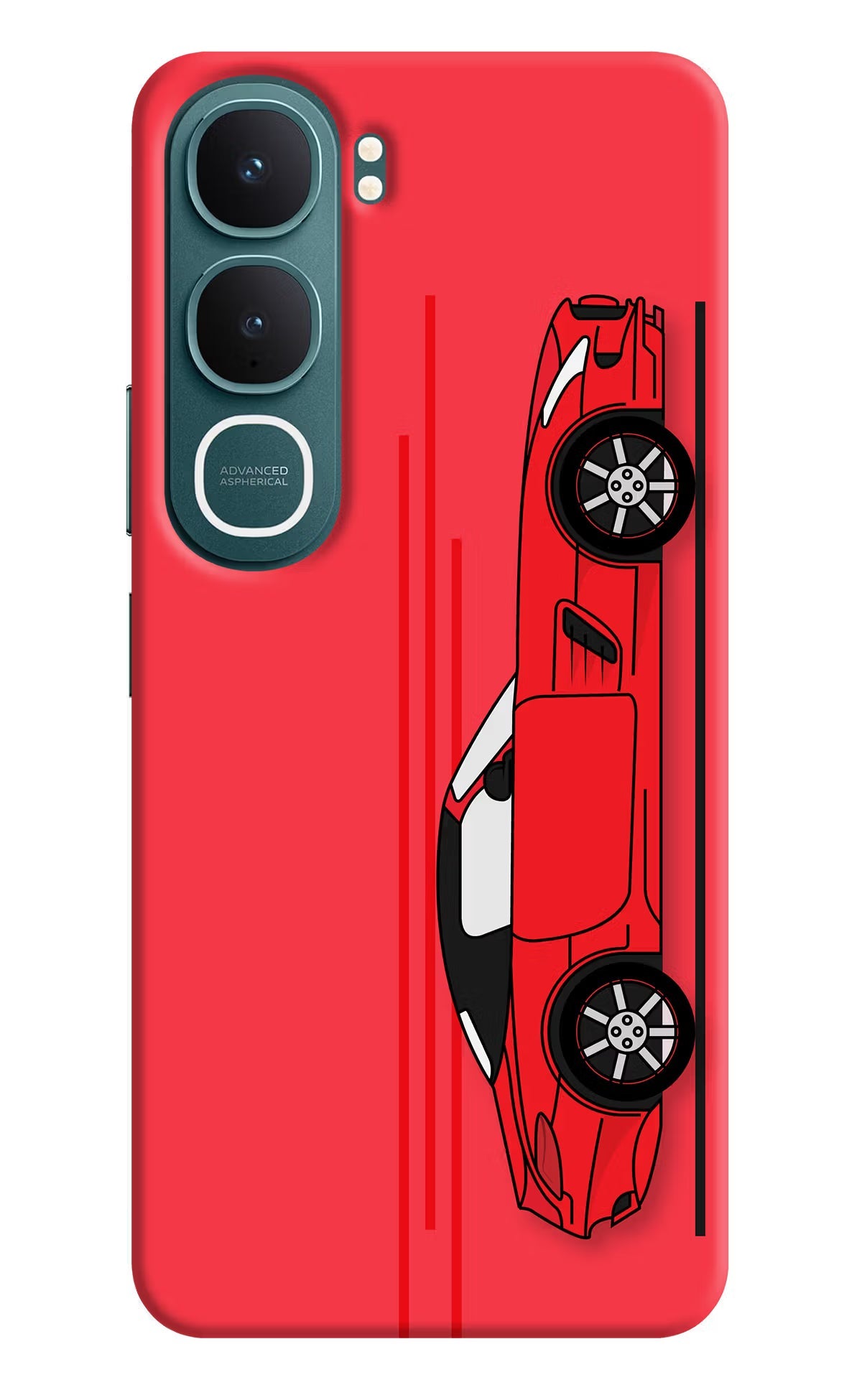 Red Velocity Vivo Y31 5G Back Cover Hard Case - Hello Swanky
