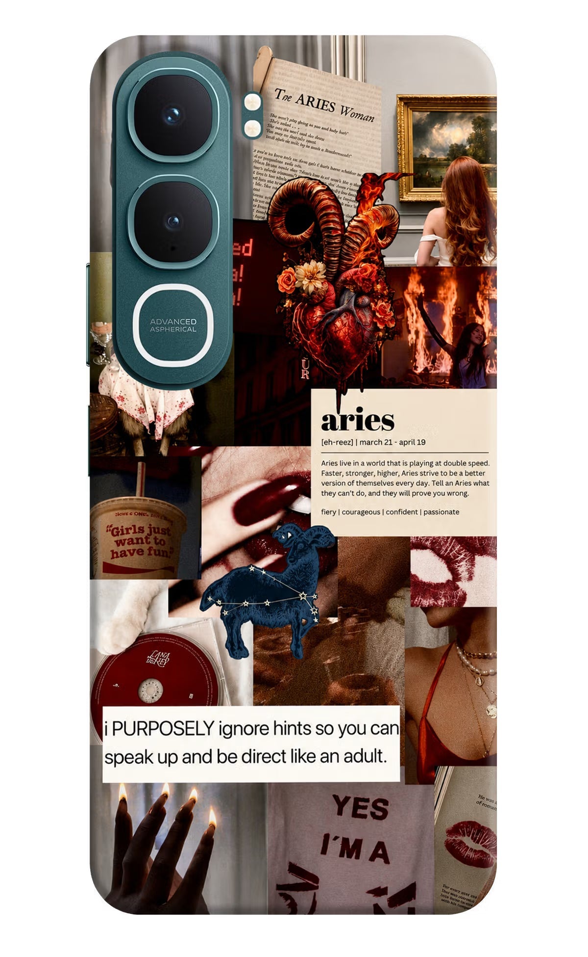 Zodiac Aries Vivo Y31 5G Back Cover Hard Case - Hello Swanky
