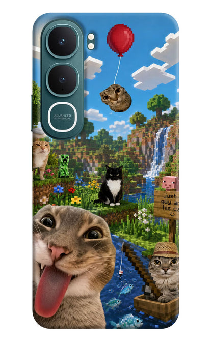 Minecraft Cat Chaos Vivo Y31 5G Back Cover Hard Case - Hello Swanky
