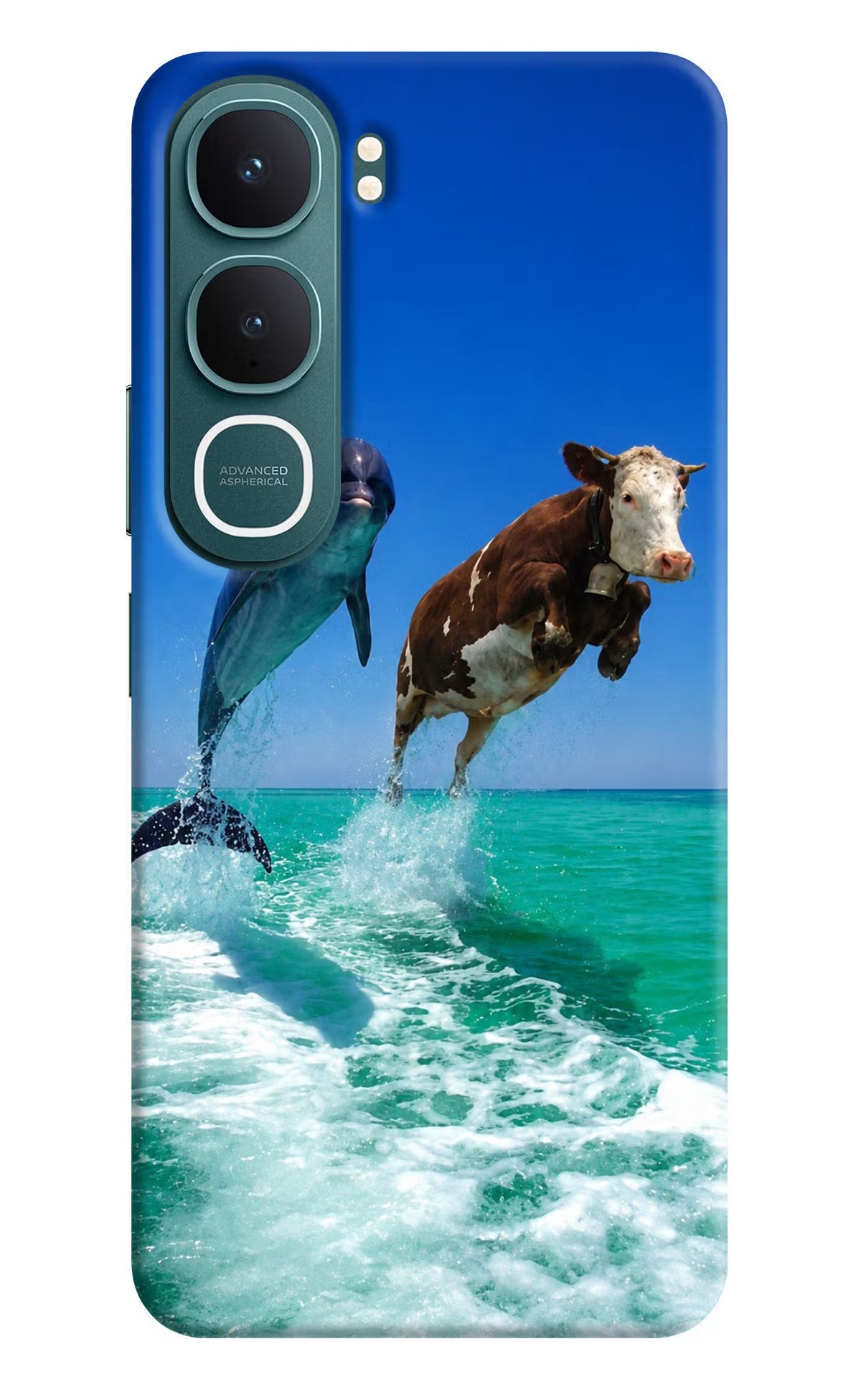 Dolphin Vs Cow Vivo Y31 5G Back Cover Hard Case - Hello Swanky